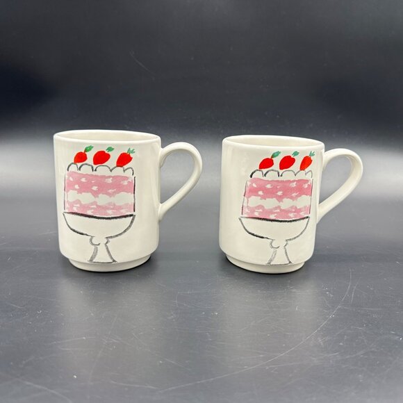 Kate Spade Lenox All In Good Taste Pretty Pantry Cake Coffee Mugs Set Of 2 Cups - Picture 2 of 11